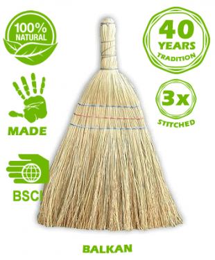 Products sorghum brooms, Broom making tradition more than 40 years